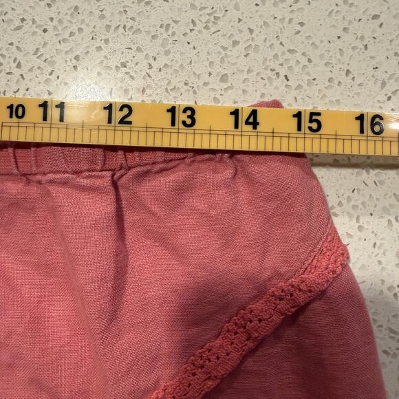 J. Jill Rose Pink 100% Linen Tiered Midi Skirt Small Cottagecore Romantic Boho - Picture 8 of 9
